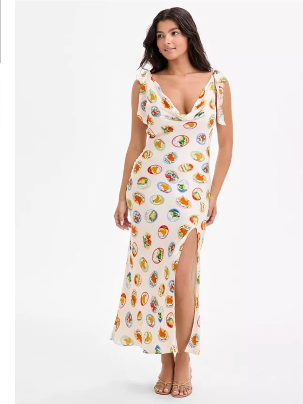 ASTR the Label Women's Allexina Printed Tie-Shoulder Dress Size Medium NWT